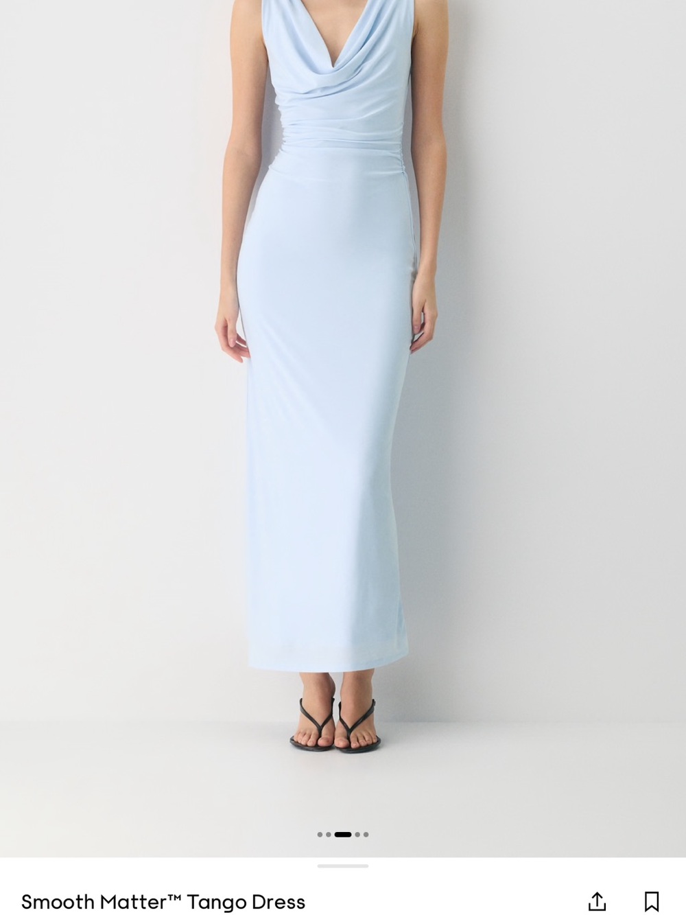 Aritzia Light Blue Cowl Neck Maxi Dress